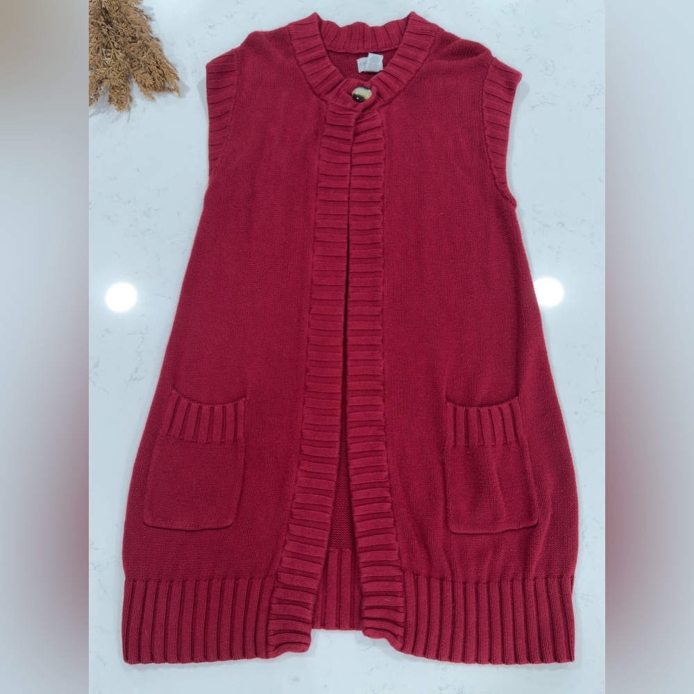 Chico's Red Sleeveless Knit Vest